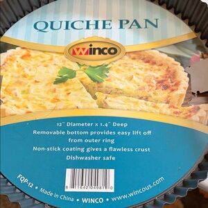 Set of 3 New Winco Quiche Pan with Removable Bottom
